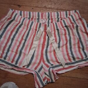 Victoria's Secret Pink and Green Striped High Waist Shorts